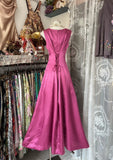 Cifeeo-back to school outfits nye outfits Valentine's Day outfits Vintage Fashion A line Floor Length Pink Satin Evening Dress Prom Dresses CIF1874