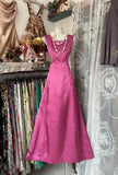 Cifeeo-back to school outfits nye outfits Valentine's Day outfits Vintage Fashion A line Floor Length Pink Satin Evening Dress Prom Dresses CIF1874