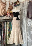 Cifeeo-back to school outfits nye outfits Valentine's Day outfits Vintage Fashion Mermaid Strapless Floor Length Champagne Lace Evening Dress Prom Dresses CIF1875