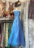 Cifeeo-back to school outfits nye outfits Valentine's Day outfits Vintage Fashion Mermaid Spaghetti Straps Blue Floor Length Evening Dress Prom Dresses CIF1880