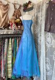 Cifeeo-back to school outfits nye outfits Valentine's Day outfits Vintage Fashion Mermaid Spaghetti Straps Blue Floor Length Evening Dress Prom Dresses CIF1880