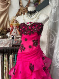 Cifeeo-back to school outfits nye outfits Valentine's Day outfits Vintage Fashion Mermaid Strapless Hot Pink Floor Length Evening Dress Prom Dresses CIF1887
