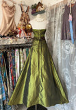 Cifeeo-back to school outfits nye outfits Valentine's Day outfits Vintage Fashion Mermaid Strapless Olive Green Floor Length Evening Dress Prom Dresses CIF1888