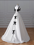 Cifeeo-back to school outfits nye outfits Valentine's Day outfits Vintage Fashion A line Straps White Satin Floor Length Evening Dress Prom Dresses CIF1912