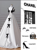 Cifeeo-back to school outfits nye outfits Valentine's Day outfits Vintage Fashion A line Straps White Satin Floor Length Evening Dress Prom Dresses CIF1912