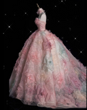 Cifeeo-back to school outfits nye outfits Valentine's Day outfits Vintage Fashion Ball Gown Strapless Pink Floral Floor Length Evening Dress Prom Dresses CIF1920