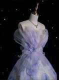 Cifeeo-back to school outfits nye outfits Valentine's Day outfits Aesthetic Ball Gown Sweetheart Lilac Tulle Party Dress Long Prom Dress Evening Dresses CIF1927