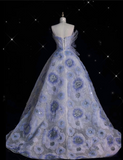 Cifeeo-back to school outfits nye outfits Valentine's Day outfits Aesthetic Ball Gown Sweetheart Lilac Tulle Party Dress Long Prom Dress Evening Dresses CIF1927