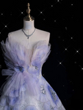 Cifeeo-back to school outfits nye outfits Valentine's Day outfits Aesthetic Ball Gown Sweetheart Lilac Tulle Party Dress Long Prom Dress Evening Dresses CIF1927