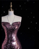 Cifeeo-back to school outfits nye outfits Valentine's Day outfits Classy Mermaid Halter Neckline Sequin Floor Length Evening Dress Prom Dresses CIF1928