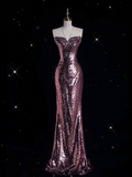 Cifeeo-back to school outfits nye outfits Valentine's Day outfits Classy Mermaid Halter Neckline Sequin Floor Length Evening Dress Prom Dresses CIF1928