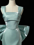 Cifeeo-back to school outfits nye outfits Valentine's Day outfits Simple Satin Long Prom Dress Long Formal Dress With Bow Evening Gowns CIF2000