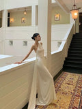 Cifeeo-back to school outfits nye outfits Valentine's Day outfits Mermaid One Shoulder Floor-length Sleeveless White Long Prom Dresses CIF2003