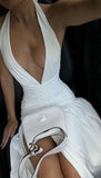 Cifeeo-back to school outfits nye outfits Valentine's Day outfits Mermaid V Neckline Floor-length Sleeveless White Long Prom Dresses CIF2006