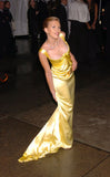 Cifeeo-back to school outfits nye outfits Valentine's Day outfits Beautiful Mermaid Square Neckline Yellow Satin Party Dresses Prom Dress CIF2018