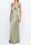 Cifeeo-back to school outfits nye outfits Valentine's Day outfits Pretty Mermaid V Neckline Long Yellow Satin Party Dresses Prom Dresses CIF2039