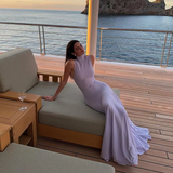 Cifeeo-back to school outfits nye outfits Valentine's Day outfits Classy Mermaid High Neckline Lilac Long Evening Dress Prom Dresses CIF2062