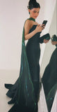 Cifeeo-back to school outfits nye outfits Valentine's Day outfits Classy Mermaid Strapless Black Satin Long Evening Dress Prom Dresses With Ribbon CIF2071