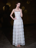 Cifeeo-back to school outfits nye outfits Valentine's Day outfits Pretty A-line Square Neckline White Long Prom Dress Evening Dress Formal Dress CIF2106