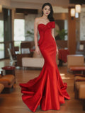 Cifeeo-back to school outfits nye outfits Valentine's Day outfits Pretty Mermaid Sweetheart Satin Long Red Prom Dress Evening Dress Formal Dress CIF2137
