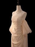 Cifeeo-back to school outfits nye outfits Valentine's Day outfits Pretty Mermaid Off The Shoulder Short Sleeves Long Prom Dress Evening Dress Formal Dress CIF2142
