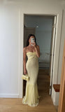 Cifeeo-back to school outfits nye outfits Valentine's Day outfits Pretty Mermaid Sweetheart Long Yellow Prom Dress Evening Dress Formal Dress CIF2160