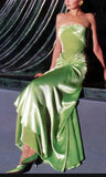 Cifeeo-back to school outfits nye outfits Valentine's Day outfits Fancy Mermaid Sweetheart Neckline Green Satin Long Prom Dress Evening Dress Formal Dress CIF2172