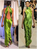 Cifeeo-back to school outfits nye outfits Valentine's Day outfits Pretty Mermaid High Neckline Green Backless Prom Dress Evening Dress Formal Dress CIF2179