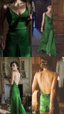 Cifeeo-back to school outfits nye outfits Valentine's Day outfits Pretty A Line Spaghetti Straps Green Chiffon Prom Dress Evening Dress Formal Dress CIF2195