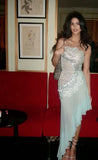 Cifeeo-back to school outfits nye outfits Valentine's Day outfits Gorgeous Mermaid Strapless Chiffon Blue Prom Dresses Formal Evening Dress CIF2211