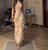 Cifeeo-back to school outfits nye outfits Valentine's Day outfits Modest Mermaid Spaghetti Straps Chiffon Evening Dress Long Prom Dresses CIF2216