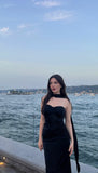 Cifeeo-back to school outfits nye outfits Valentine's Day outfits Sexy Mermaid Sweetheart Satin Black Long Prom Dresses Party Dress CIF2249