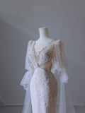 Cifeeo-back to school outfits nye outfits Valentine's Day outfits Pretty Mermaid Long Sleeves Pink Prom Dresses Evening Gowns CIF2330