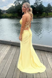 Cifeeo-back to school outfits nye outfits Valentine's Day outfits Pretty Sage Scoop Neck Satin Mermaid Long Prom Dress with Slit Formal Gown Evening Dress CIF2419