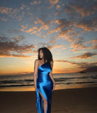 Cifeeo-back to school outfits nye outfits Valentine's Day outfits Classy Sheath One Shoulder Sleeveless Satin Long Prom Dresses CIF2468