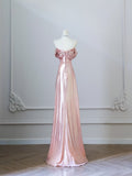 Cifeeo-back to school outfits nye outfits Valentine's Day outfits Pretty A Line Off The Shoulder Sequin Pink Long Prom Dresses Evening Gowns CIF3813