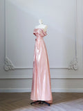 Cifeeo-back to school outfits nye outfits Valentine's Day outfits Pretty A Line Off The Shoulder Sequin Pink Long Prom Dresses Evening Gowns CIF3813
