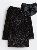 Cifeeo- Sequined Tie-back Dress