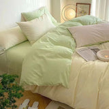 Cifeeo-Ins Pastoral style Yellow Small Flowers Bedding Set Twin Queen Size Duvet Cover Flat Sheet Pillowcase Princess Girl Bed Linen