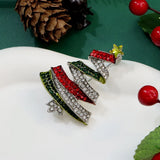 Cifeeo-Christmas gifts Luxury Exquisite Christmas Brooches Full Rhinestone Xmas Tree Santa Snowman Elk Penguin Brooch Pins Party Corsage Jewelry Gifts