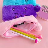 Cifeeo-Back To School Gifts Cute Cat Pencil Case Plush Pencil Cases For Girls Trousse Scolaire Soft School Supplies Estuche Escolar Stationery Pencil Pouch