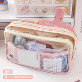 Cifeeo-Back To School Gifts Large Capacity Pencil Case Transparent Pencil Pouch Trousse Scolaire School Supplies Estuches Escolares Pencil Cases For Girls