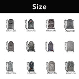 Cifeeo 12/24pcs Halloween Tombstone RIP Cupcake Toppers Horror Skeleton Graveyard Gravestone Cake Flag for Halloween Party Decorations