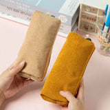 Cifeeo-Back To School Gifts Corduroy Pencil Case School Supplies Pencil Case Girls Retro Simple Large Capacity Estuche Escolar Stationery Pencil Pouch