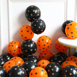 Cifeeo 103pcs Halloween Theme Orange Black Polka Dot Latex Pumpkin Bat Ghost Foil Balloon Garland Arch Kit for Horror Party Decoration