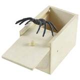 Cifeeo-Simulation Spider With Wooden Box Kids Favors Tricky Prank Joke Toy Haunted House Horror Props Halloween Party Decor Supplies