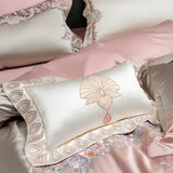 Cifeeo-4/6/9Pcs  Gorgeous Flowers Embroidery European Palace Style Bedding Set Brocade Egyptian Cotton Duvet Cover Bed Sheet Pillowcase