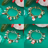 Cifeeo-Christmas gifts Christmas Punk Harajuku Metal Chain Bracelet For Women Men Santa Claus Snowman Snowflake Pendant Bangles Y2K Party Charm Jewelry