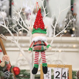 New 34CM Long Legged Cartoon Elf Doll Xmas Tree Pendants Window Decoration Christmas Party Ornament New Years Gifts Home Decor