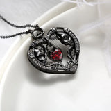 Cifeeo-Gothic Style Skull Black Heart Pendants Necklace For Women Man Party Punk Jewellery Necklace Mens Punk Stuff Pendant Wholesale